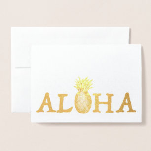 ALOHA Hawaii Hawaiian Luau Tropischer Ananas Folienkarte