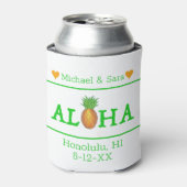Aloha Hawaii Hawaiian Pineappinsel Wedding Dosenkühler (Kanne Vorderseite)