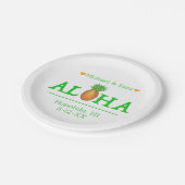 Aloha Hawaii Hawaiian Pineappinsel Wedding Pappteller (Schrägansicht)
