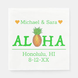 Aloha Hawaii Hawaiian Pineappinsel Wedding Serviette