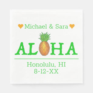 Aloha Hawaii Hawaiian Pineappinsel Wedding Serviette