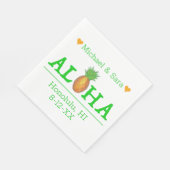 Aloha Hawaii Hawaiian Pineappinsel Wedding Serviette (Ecke)