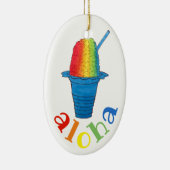 ALOHA Hawaii Hawaiian Rainbow Shave Shaved Ice Keramik Ornament (Rechts)
