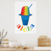 ALOHA Hawaii Hawaiian Rainbow Shave Shaved Ice Poster (Küche)