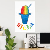ALOHA Hawaii Hawaiian Rainbow Shave Shaved Ice Poster (Heimbüro)