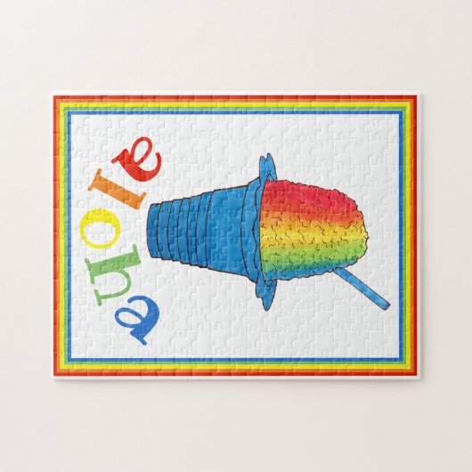 ALOHA Hawaii Hawaiian Rainbow Shave Shaved Ice Puzzle (Horizontal)