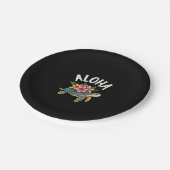 Aloha Hawaii Hawaiian-Shirt Turtle Hibiscus Kids G Pappteller (Schrägansicht)
