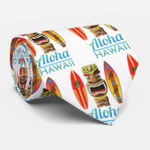 Aloha Hawaii Hawaiian Tiki Surfing Krawatte (Gerollt)