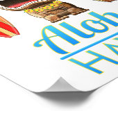 Aloha Hawaii Hawaiian Tiki Surfing Poster (Ecke)