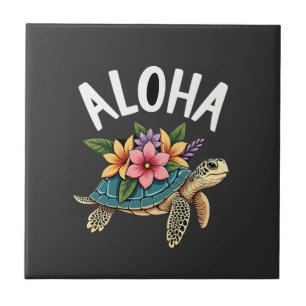 Aloha Hawaii hawaiianisches Hemd Schildkröte Hibis Fliese