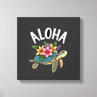Aloha Hawaii hawaiianisches Hemd Turtle Hibiscus K Leinwanddruck