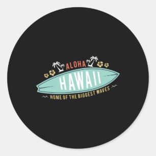 Aloha Hawaii Hemd Surfen Jungen Geschenk Surfboard Runder Aufkleber