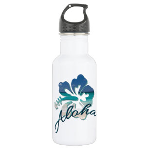 Aloha Hawaii Hibiskus Blume Edelstahlflasche