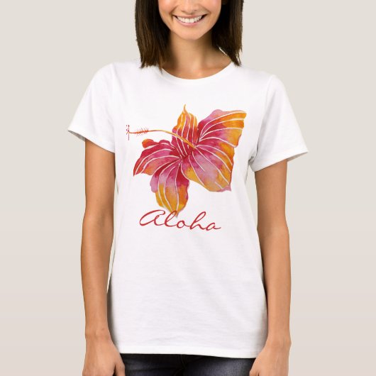 Aloha | Hawaii Hibiskus Blume T - Shirt (Vorderseite)