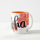 Aloha Hawaii-Hibiskus-Tasse Zweifarbige Tasse (VorderseiteRechts)