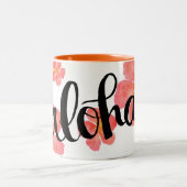 Aloha Hawaii-Hibiskus-Tasse Zweifarbige Tasse (Mittel)