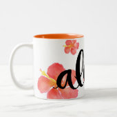 Aloha Hawaii-Hibiskus-Tasse Zweifarbige Tasse (Links)