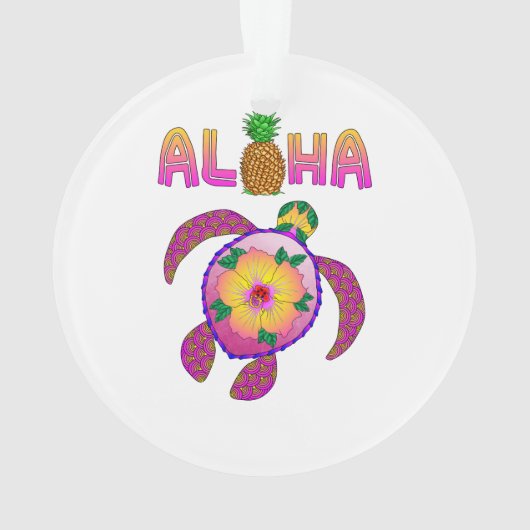Aloha Hawaii-Honu-Schildkröte Ornament (Rückseite)
