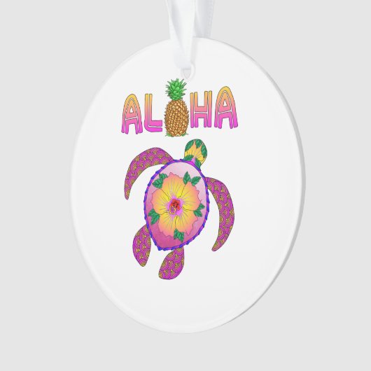 Aloha Hawaii-Honu-Schildkröte Ornament (Vorderseite)
