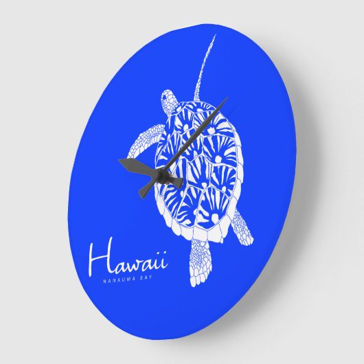 Aloha Hawaii Honu Turtle Große Wanduhr (Winkel)