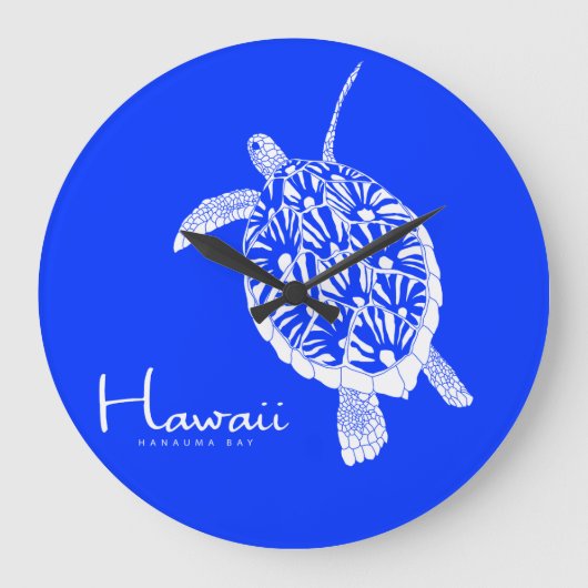 Aloha Hawaii Honu Turtle Große Wanduhr (Vorderseite)