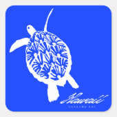 Aloha Hawaii Honu Turtle Quadratischer Aufkleber (Vorderseite)