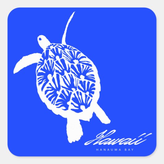 Aloha Hawaii Honu Turtle Quadratischer Aufkleber (Vorderseite)