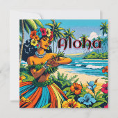 Aloha | Hawaii Hula Dancer am Strand (Vorderseite)