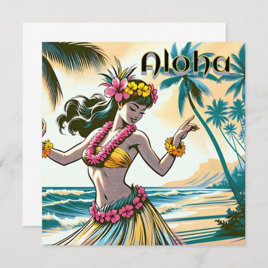 Aloha | Hawaii Hula Dancer am Strand (Vorne/Hinten)