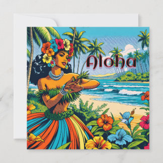 Aloha | Hawaii Hula Dancer am Strand Einladung