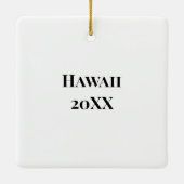 Aloha | Hawaii Hula Dancer am Strand Keramikornament (Rückseite)