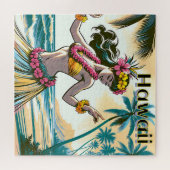 Aloha | Hawaii Hula Dancer am Strand Puzzle (Horizontal)