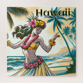 Aloha | Hawaii Hula Dancer am Strand Puzzle