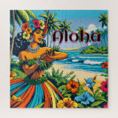 Aloha | Hawaii Hula Dancer am Strand Puzzle (Vertikal)