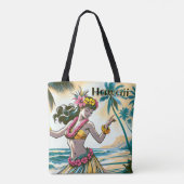Aloha | Hawaii Hula Dancer am Strand Tasche (Rückseite)