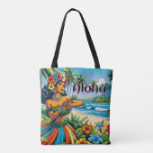 Aloha | Hawaii Hula Dancer am Strand Tasche (Rückseite)