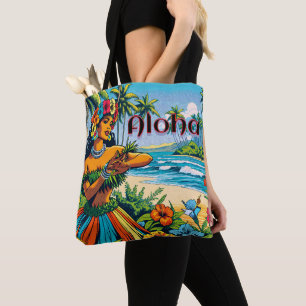 Aloha Hawaii Hula Dancer am Strand Tasche