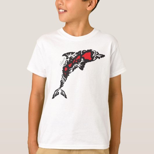 Aloha Hawaii-Insel-Delphin T-Shirt (Vorderseite)