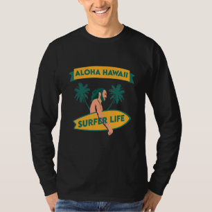 Aloha Hawaii Insel Palm Beach Surfbrett Surfbrett T-Shirt