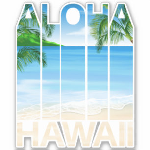 Aloha Hawaii-Insel-tropischer Strand Aufkleber