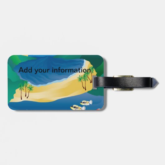 Aloha Hawaii-Inseln Gepäckanhänger (Rückseite horizontal)