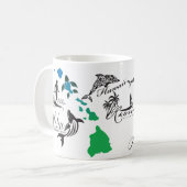 Aloha Hawaii-Inseln Kaffeetasse (Vorderseite Links)