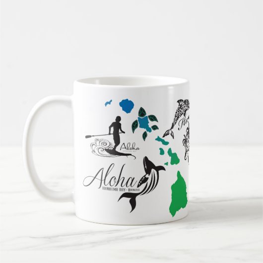 Aloha Hawaii-Inseln Kaffeetasse (Links)
