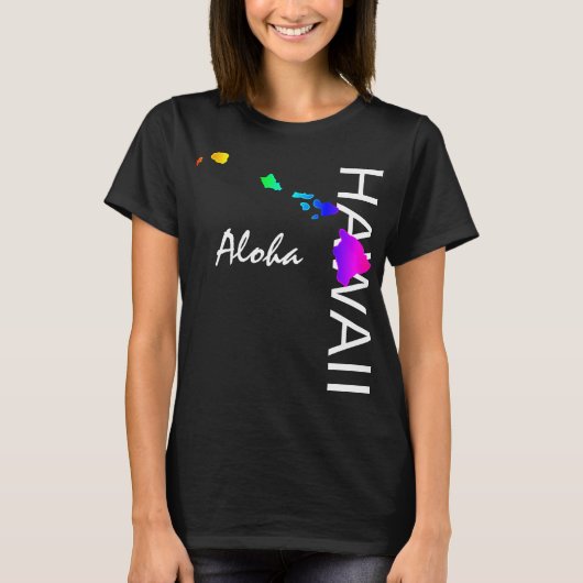 ALOHA - HAWAII-INSELN NEON RAINBOW T-Shirt (Vorderseite)