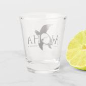 Aloha Hawaii-Inseln Schildkröte Shotglas Schnapsglas (Rückseite)