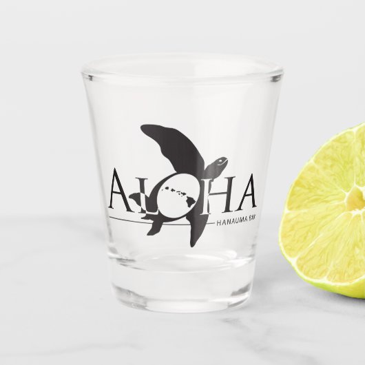 Aloha Hawaii-Inseln Schildkröte Shotglas Schnapsglas (Vorderseite)