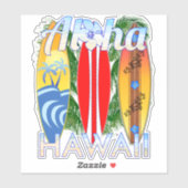 Aloha Hawaii Inseln Surfing Aufkleber (Blatt)