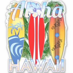 Aloha Hawaii Inseln Surfing Aufkleber