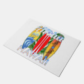 Aloha Hawaii Inseln Surfing Fußmatte (Schrägansicht)