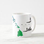 Aloha Hawaii Inseln Surfing Kaffeetasse (VorderseiteRechts)